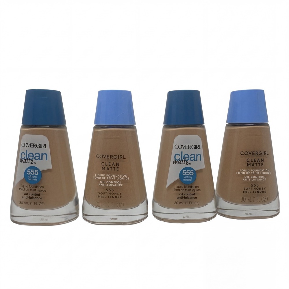 4 Covergirl Clean Matte Face Liquid Foundation Make Up #555 Soft Honey